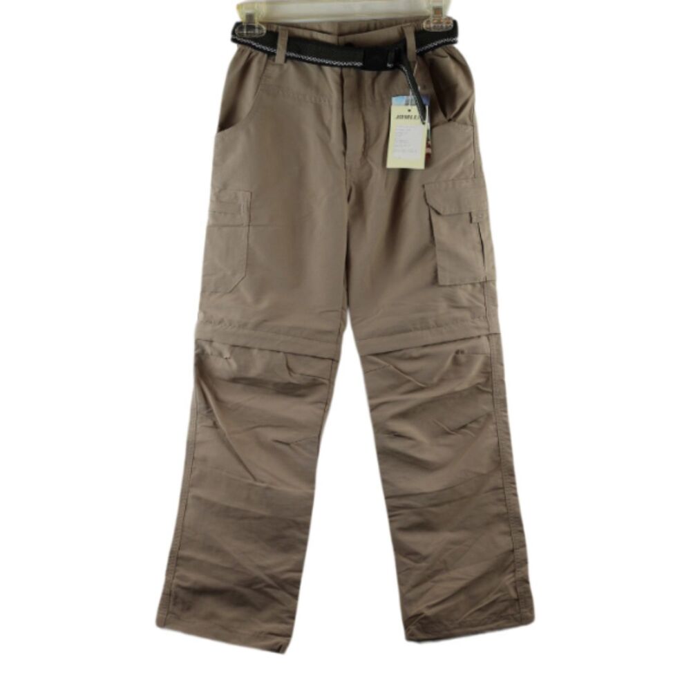 Jomlum Brown Khaki Boys Dry Pants w/ Belt Side Pockets Medium 012